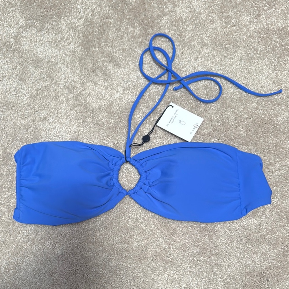 Skatie Blue Bikini Top large NWT